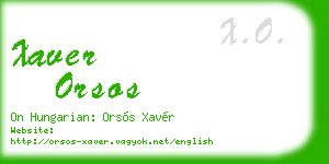 xaver orsos business card