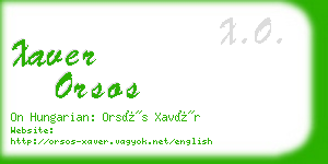 xaver orsos business card